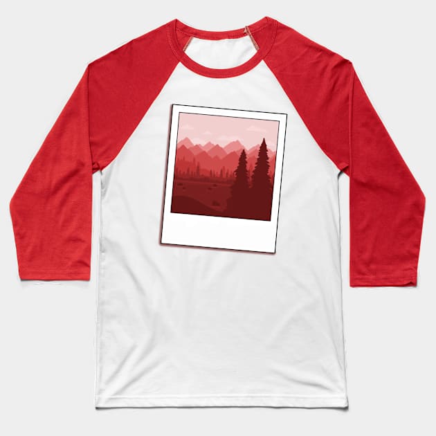 One Colour Red landscape Baseball T-Shirt by AlmightyClaire